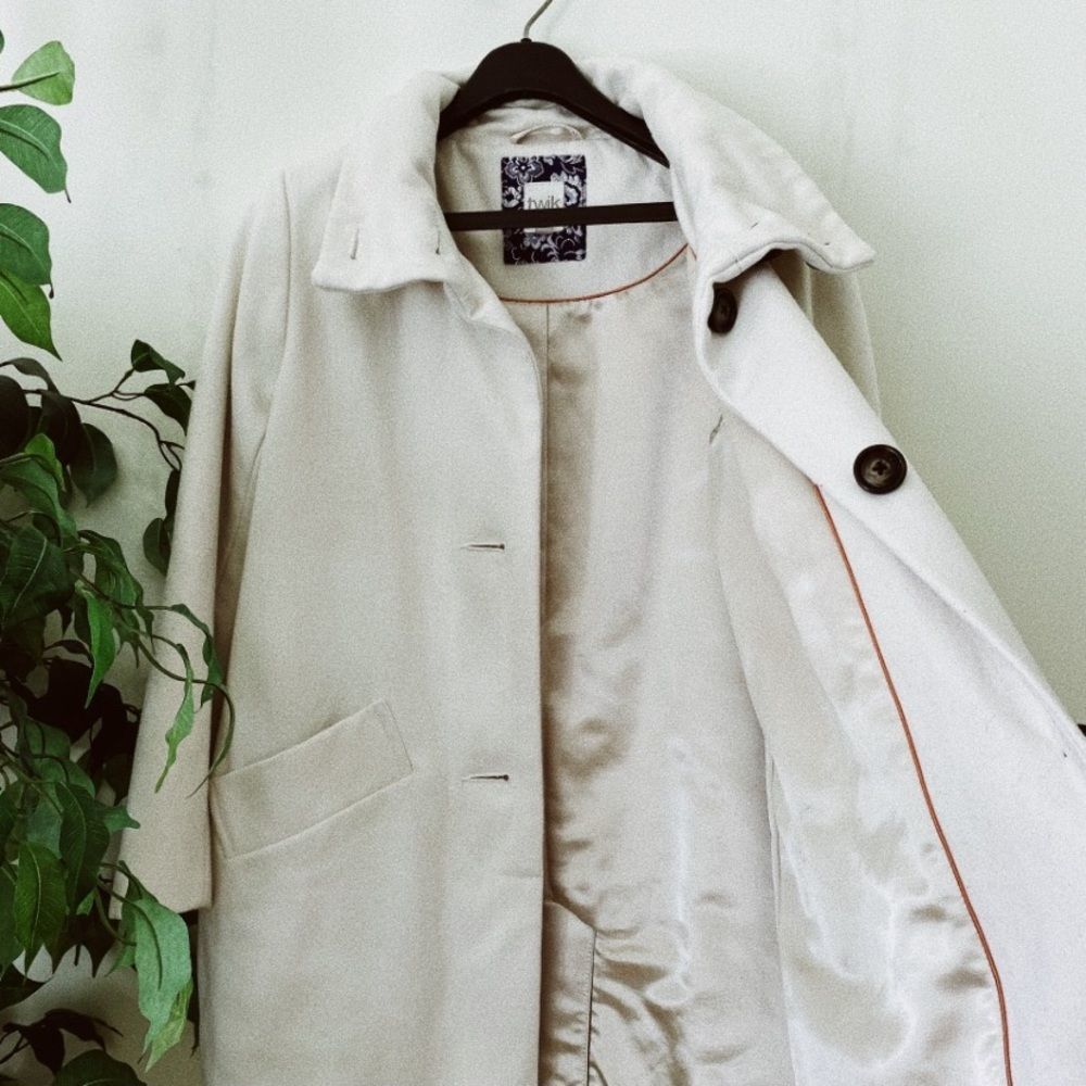 Simons Ivory Wool Oversized long peacoat Trench Jacket coat - Picture 2 of 4